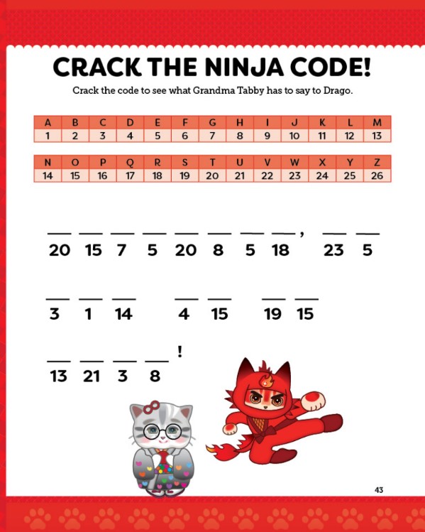 Inner Ninja Kitties Activity Story Book Page
