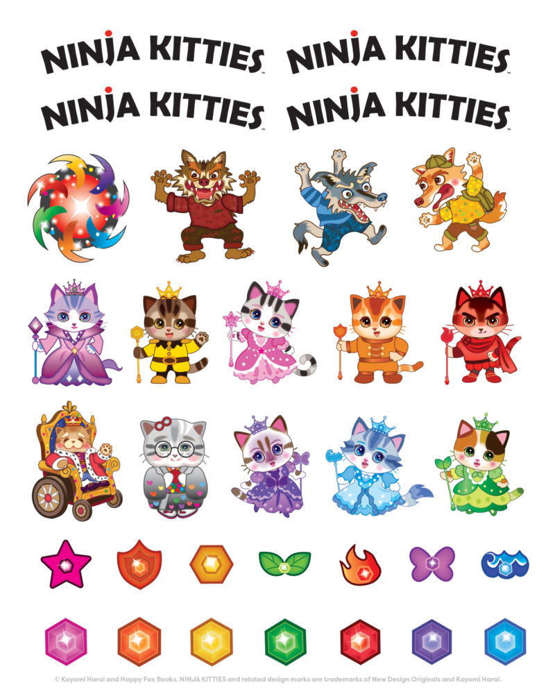 Ninja Kitties Sticker Page